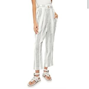 Free People Striped Linen Trousers